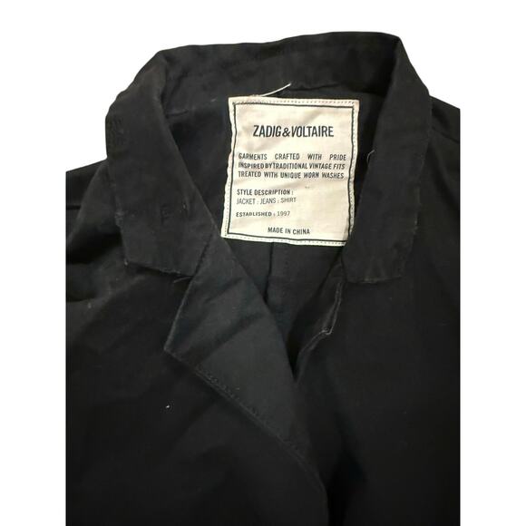 Zadig & Voltaire cargo black utility jacket size small - Picture 4 of 14
